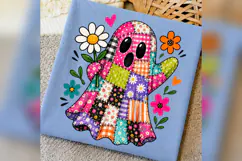 Patchwork Ghost PNG, Floral Halloween Ghost Design Product Image 2