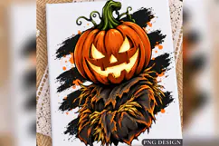 Halloween Pumpkin PNG, Scary Jack O Lantern Design, Spooky Product Image 4