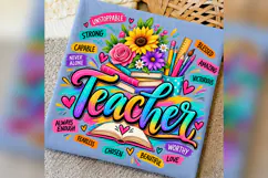 Teacher PNG, Colorful Teacher Affirmation Design, Teacher Product Image 4