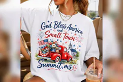 God Bless America PNG, Small Town Summit MS Patriotic Design Product Image 3