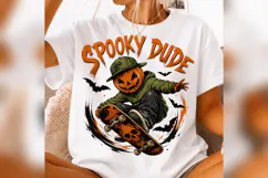 Spooky Dude Halloween PNG, Pumpkin Head Skateboard Design Product Image 1