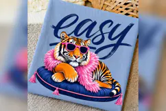 Easy Tiger PNG, Sassy Tiger Pink Sunglasses, Retro Girly Product Image 2
