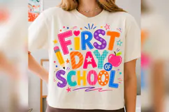 First Day of School PNG, Colorful Back to School Design Product Image 4