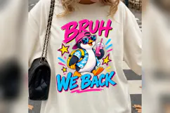 Bruh We Back Penguin PNG, Funny Back to School Mug Design, Product Image 3