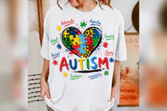 Autism Acceptance PNG, Neurodiversity Puzzle Heart, Autism Product Image 1