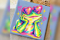 Colorful Frog Heart Glasses PNG, Cute Funky Frog Lover Desig Product Image 3