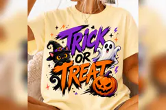 Trick or Treat Halloween Cat Ghost Pumpkin PNG, Spooky Fall Product Image 2