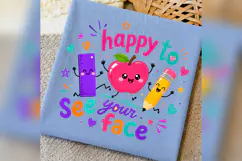 Happy To See Your Face PNG, Cute Teacher Apple Design Product Image 1