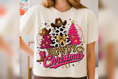 Howdy Christmas PNG, Pink Western Christmas Trees, Cowgirl Product Image 3