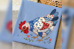 Patriotic Chicken PNG, Patchwork Hen Farmhouse Design Product Image 2