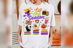 Tis The Season Halloween PNG, Retro Spooky Ghost Witch Pumpk Product Image 4