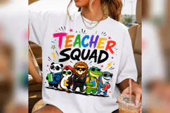Teacher Squad Cute Animals PNG, Colorful Back to School Product Image 3