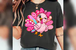 Pink Turkey PNG, Coquette Thanksgiving Turkey, Girly Floral Product Image 3
