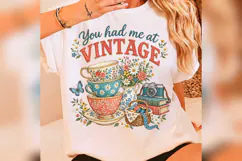 Vintage Tea PNG, Floral Teacup Retro Camera Design, Cottagec Product Image 3