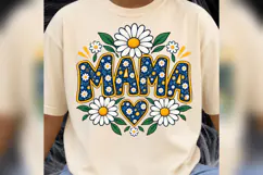 Floral Mama PNG, Daisy Mom Flower Design, Blue Floral Mother Product Image 4