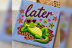 Later Gator PNG, Preppy Alligator Leopard Design Product Image 3