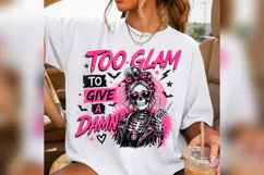 Too Glam to Give a Damn Skeleton PNG, Pink Halloween Girl Product Image 3