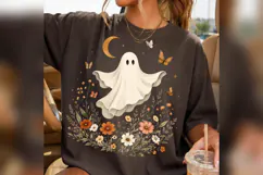 Floral Ghost PNG, Boho Halloween Ghost, Wildflower Spooky Product Image 3