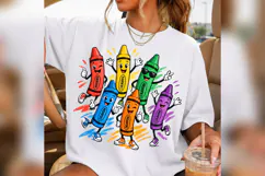 Cute Crayon Squad PNG, Colorful Back to School Shirt Design Product Image 4