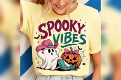 Spooky Vibes Ghost PNG, Western Halloween Design, Cowgirl Pn Product Image 3