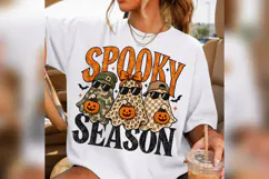 Spooky Season Ghost Trio PNG, Camo Leopard Checker Halloween Product Image 3