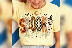 Spooky Halloween PNG, Retro Leopard Checkered Spooky Product Image 4