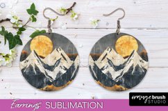 Boho Landscape Round Earring Sublimation, Minimalist Earring Product Image 1