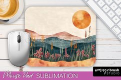 Boho Mouse Pad, Minimalist Landscape Mousepad Sublimation Product Image 1
