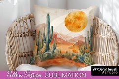 Boho Pillow Cover - Minimalist Landscape Pillow Sublimation Product Image 1
