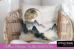 Boho Pillow Cover - Minimalist Landscape Pillow Sublimation Product Image 1