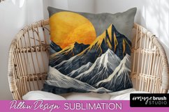 Boho Pillow Cover - Minimalist Landscape Pillow Sublimation Product Image 1