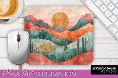 Boho Mouse Pad, Minimalist Landscape Mousepad Sublimation Product Image 1