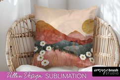 Boho Pillow Cover - Minimalist Landscape Pillow Sublimation Product Image 1
