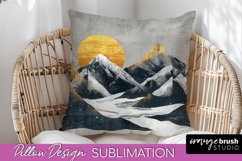 Boho Pillow Cover - Minimalist Landscape Pillow Sublimation Product Image 1