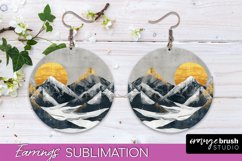 Boho Landscape Round Earring Sublimation, Minimalist Earring Product Image 1