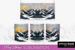 Boho Mug Wrap - Minimalist Landscape Mug Sublimation Design Product Image 1