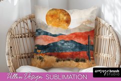 Boho Pillow Cover - Minimalist Landscape Pillow Sublimation Product Image 1