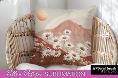Boho Pillow Cover - Minimalist Landscape Pillow Sublimation Product Image 1