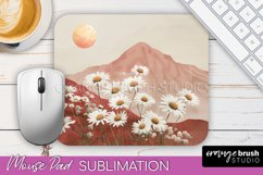 Boho Mouse Pad, Minimalist Landscape Mousepad Sublimation Product Image 1