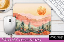 Boho Mouse Pad, Minimalist Landscape Mousepad Sublimation Product Image 1
