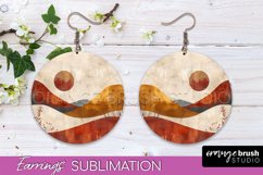 Boho Landscape Round Earring Sublimation, Minimalist Earring Product Image 1