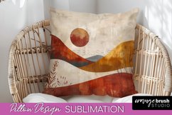 Boho Pillow Cover - Minimalist Landscape Pillow Sublimation Product Image 1