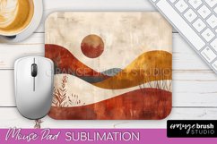 Boho Mouse Pad, Minimalist Landscape Mousepad Sublimation Product Image 1