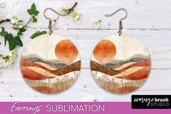 Boho Landscape Round Earring Sublimation, Minimalist Earring Product Image 1