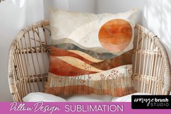 Boho Pillow Cover - Minimalist Landscape Pillow Sublimation Product Image 1