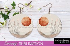 Boho Landscape Round Earring Sublimation, Minimalist Earring Product Image 1