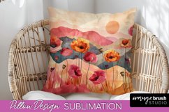 Boho Pillow Cover - Minimalist Landscape Pillow Sublimation Product Image 1