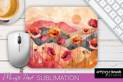 Boho Mouse Pad, Minimalist Landscape Mousepad Sublimation Product Image 1