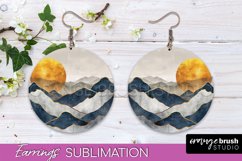 Boho Landscape Round Earring Sublimation, Minimalist Earring Product Image 1