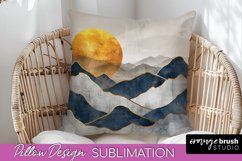 Boho Pillow Cover - Minimalist Landscape Pillow Sublimation Product Image 1